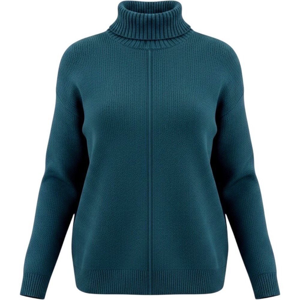 Nordstrom Merino Wool Cotton Turtleneck Sweater Teal Blue Small Pullover Cozy